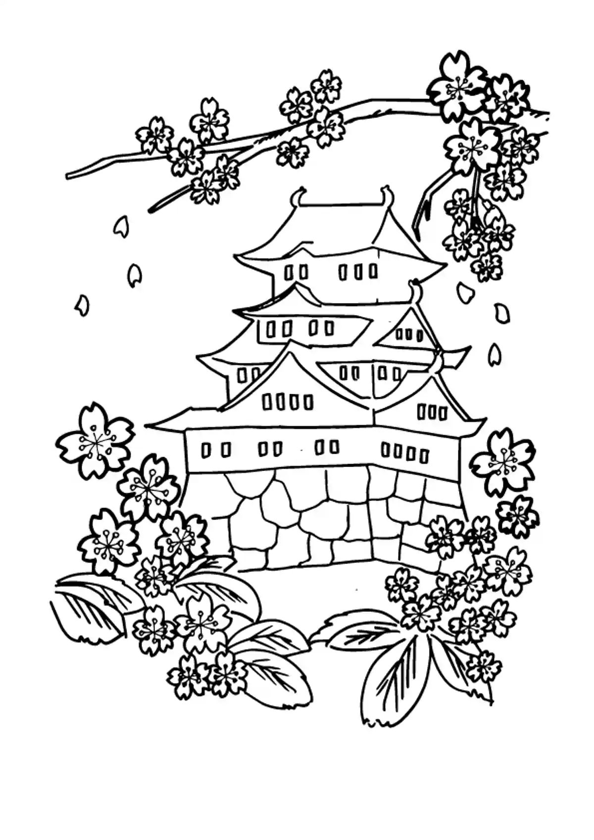 お城と桜