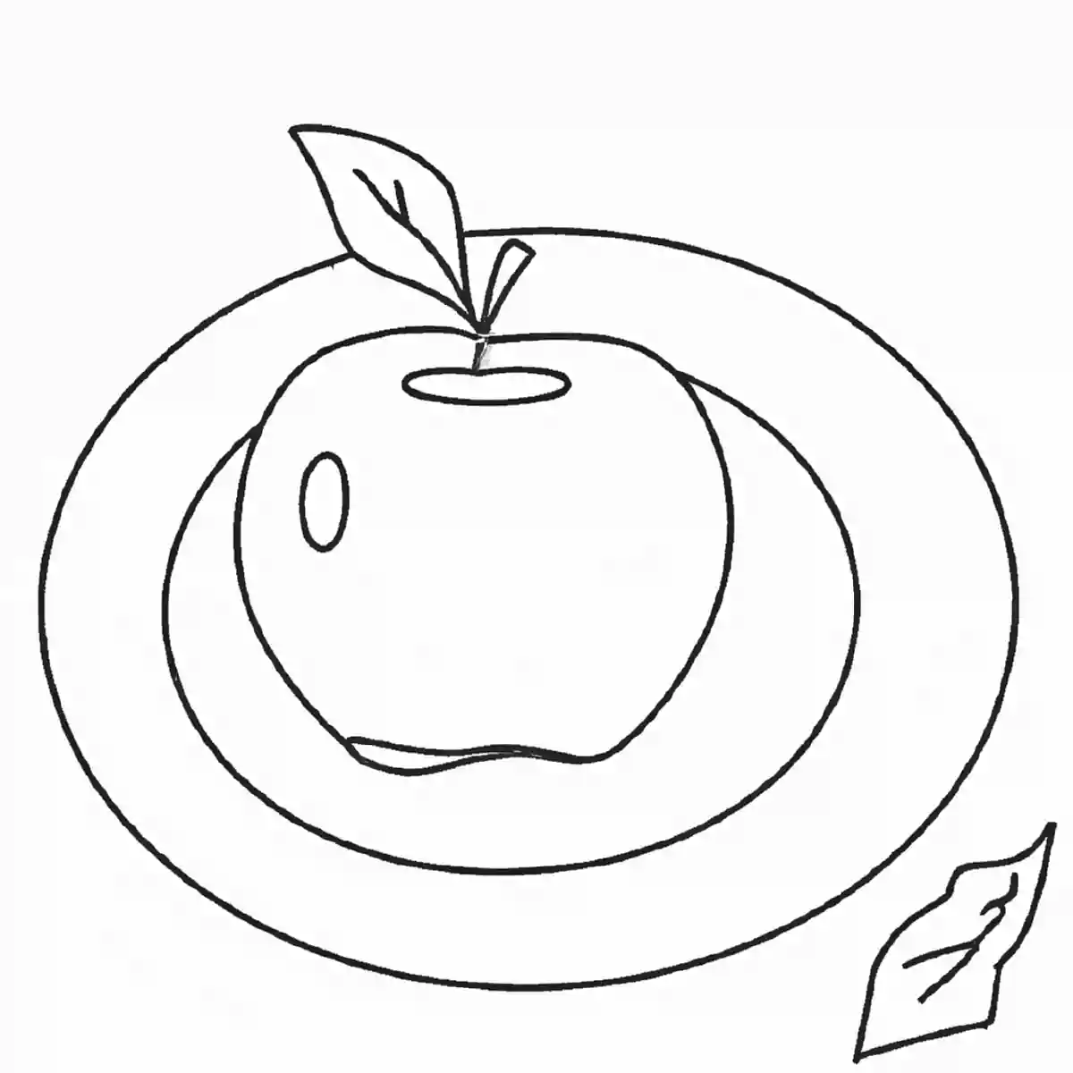 りんごの塗り絵を無料でダウンロード。子供向けのイラスト