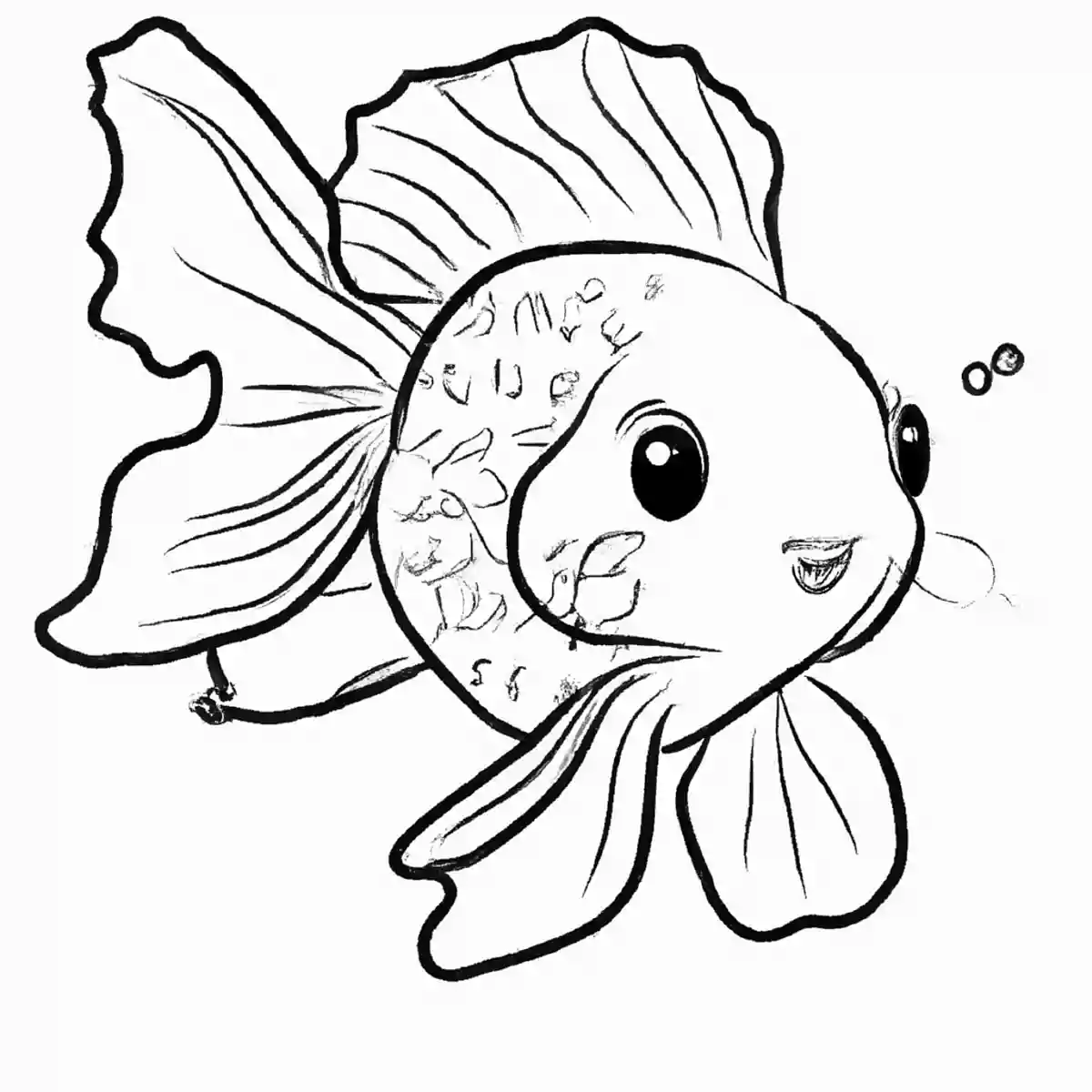 金魚の塗り絵、魚釣りや金魚すくいに使える魚のイラストを紹介