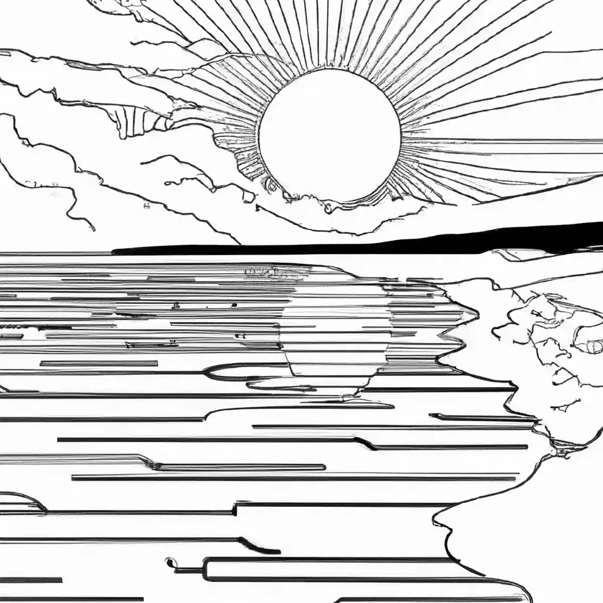 海と夕日