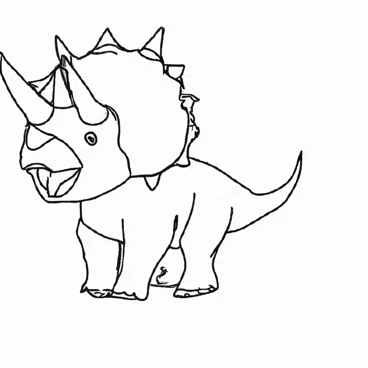 トリケラトプスの塗り絵が無料!子供向けの恐竜のイラスト