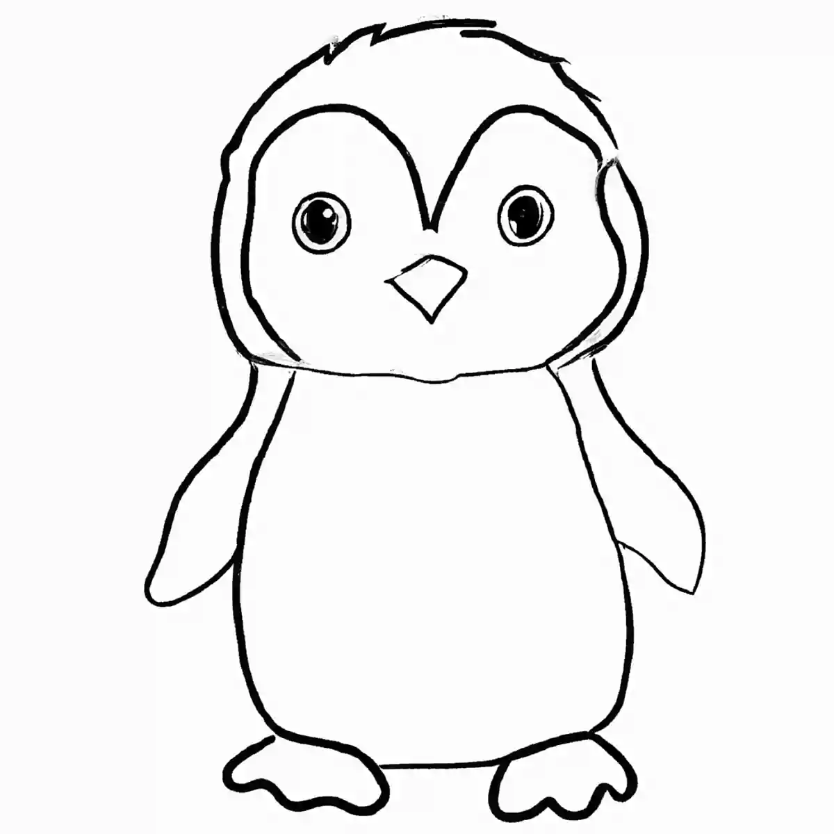 ペンギンの無料塗り絵。保育園や幼稚園で使えるイラスト素材
