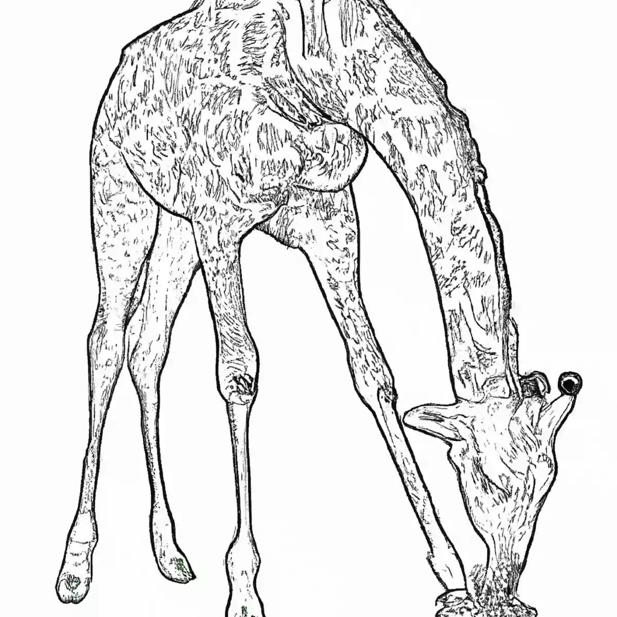 【高齢者向け】迫力あるキリンの塗り絵
