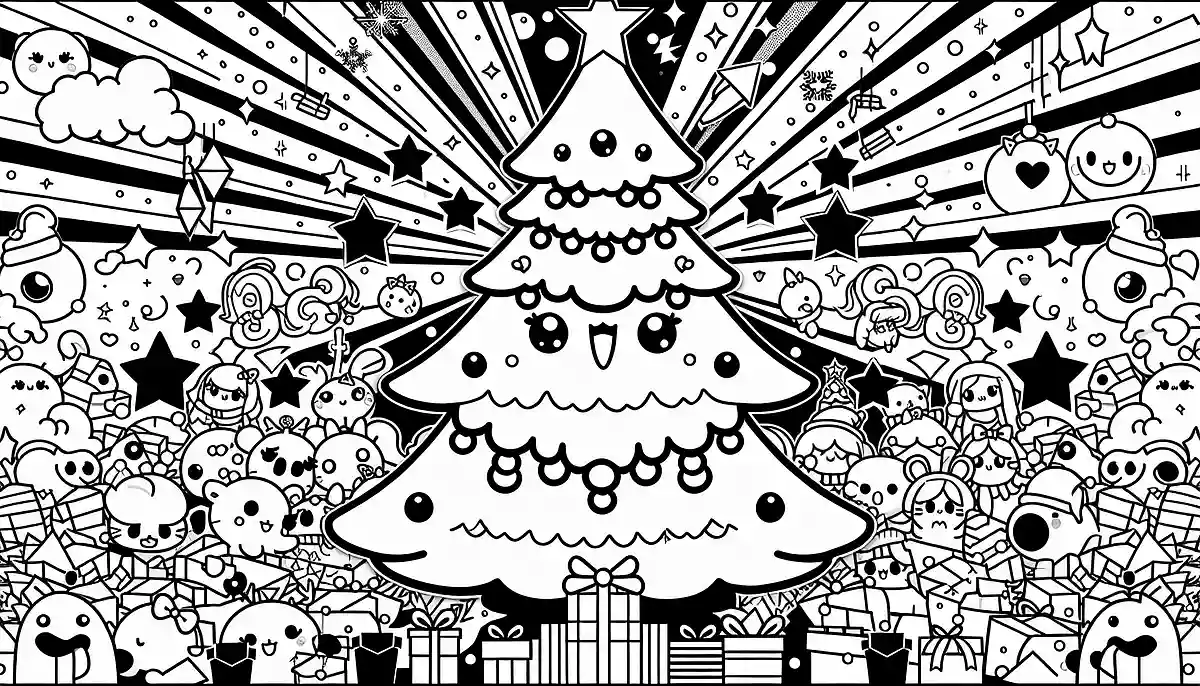 【12月】クリスマスに使える!クリスマスツリーの無料塗り絵