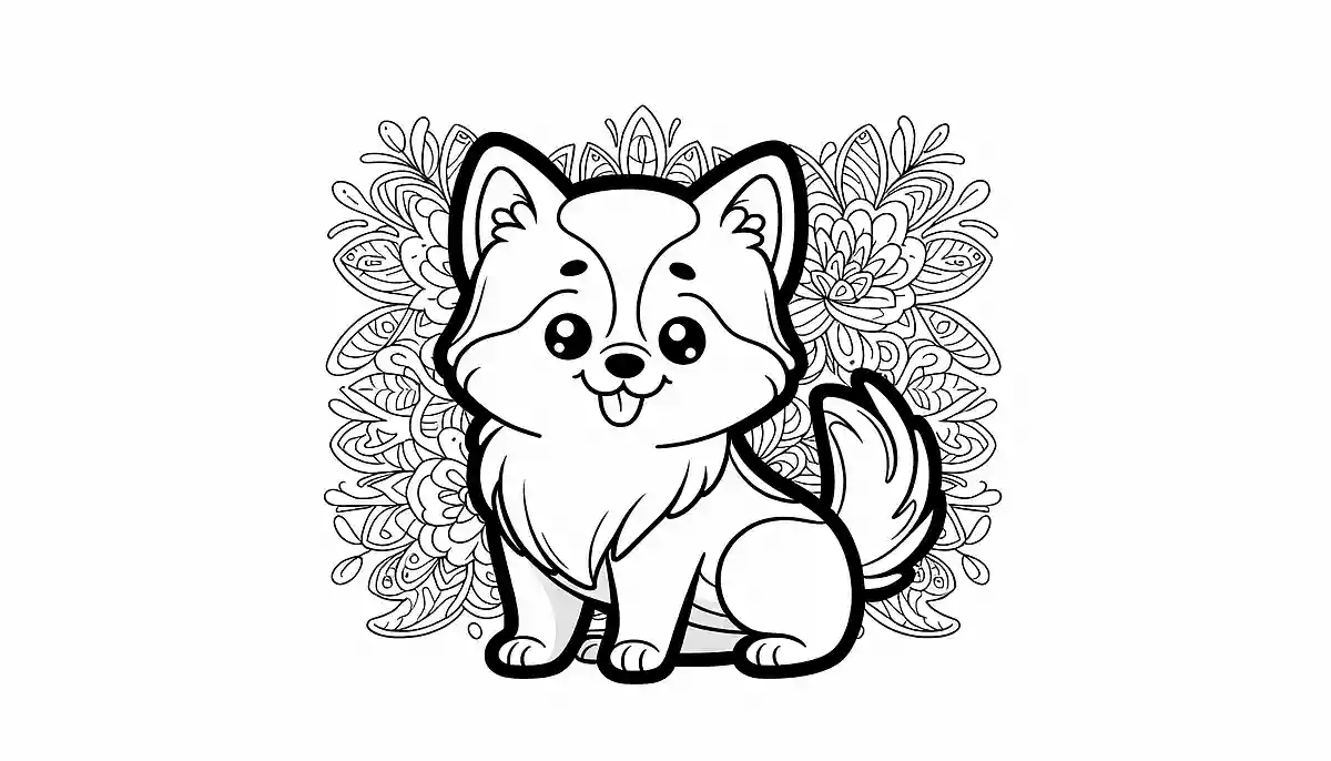 犬の塗り絵が無料。幼児向けのかわいい犬のイラスト