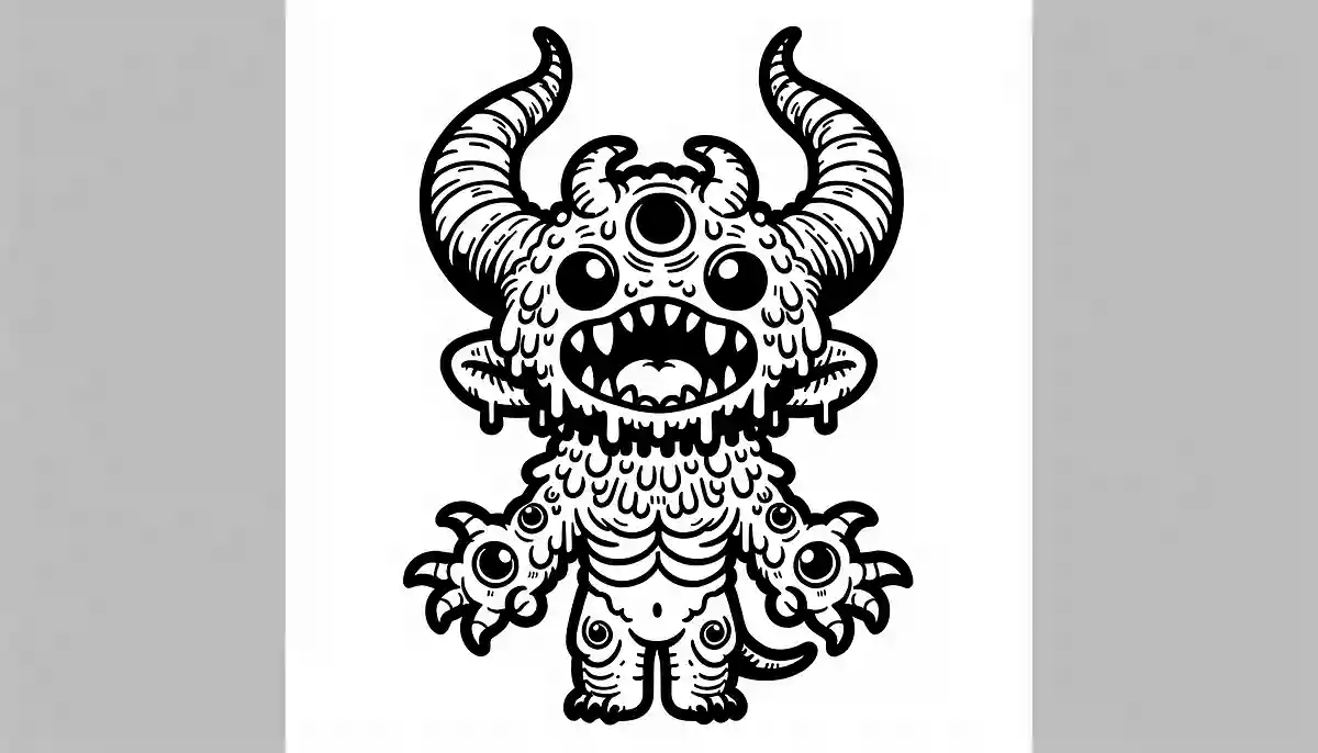 かわいいモンスターの塗り絵を無料!ハロウィンにも使える素材