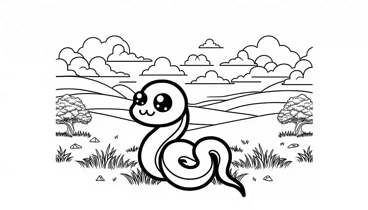 蛇の塗り絵が無料!子供向けの干支のイラスト素材