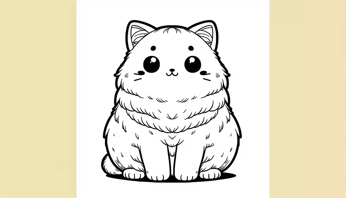 【ぬりえ】子供向け、かわいい猫の塗り絵