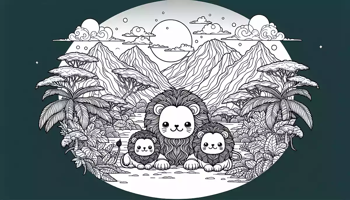 ライオンの塗り絵がすべて無料!保育で使える動物のイラスト