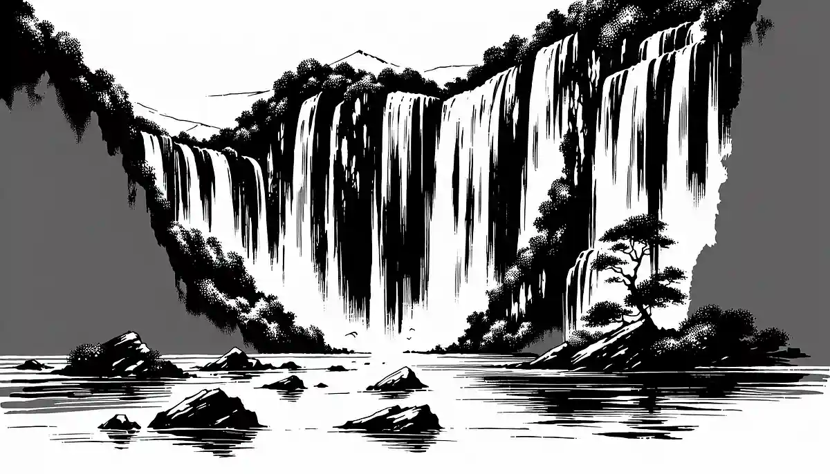 滝のある風景