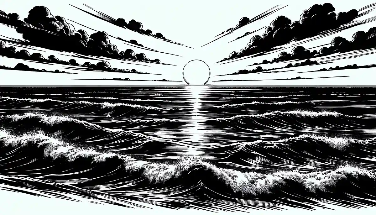 海と夕日
