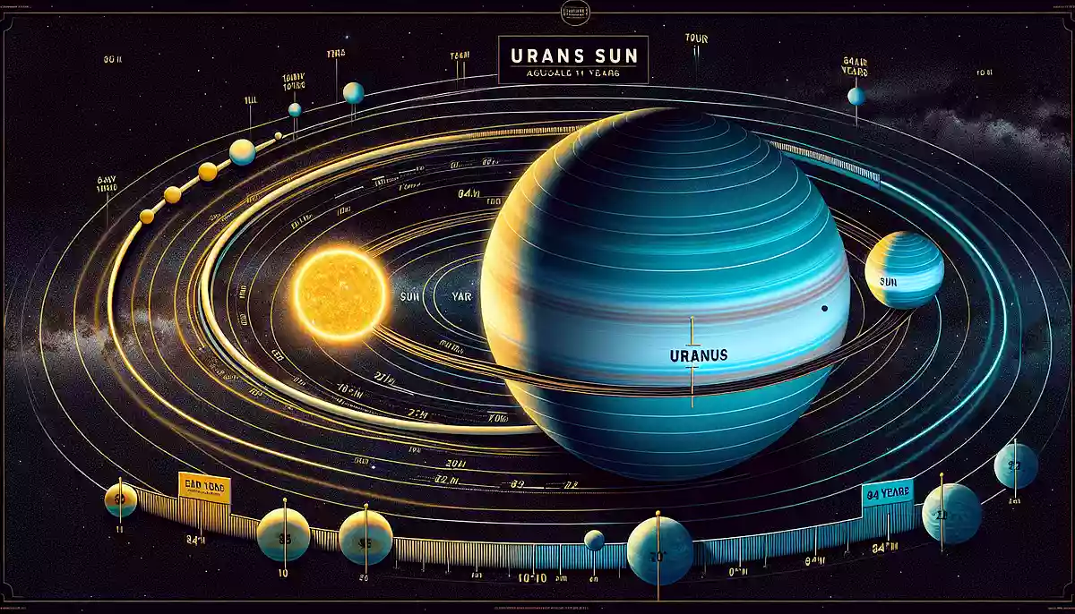 天王星が太陽の周りを一周するのにかかる時間は？