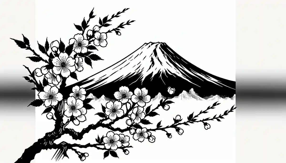 桜と富士山