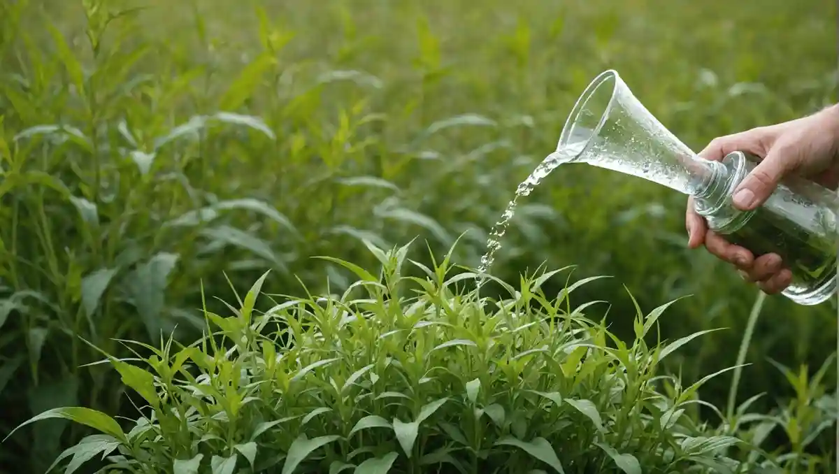 雑草に熱湯をかけると枯れる