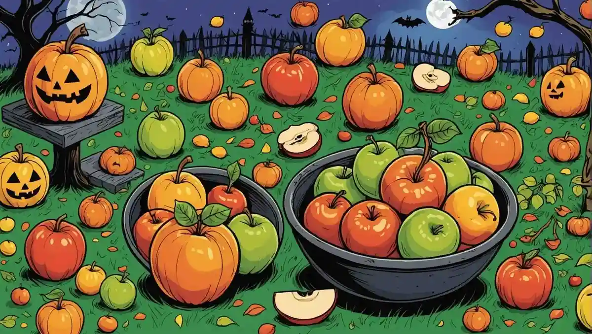 アメリカのハロウィンで人気のアップルボビングとは、何の果物を使ったゲームでしょうか？