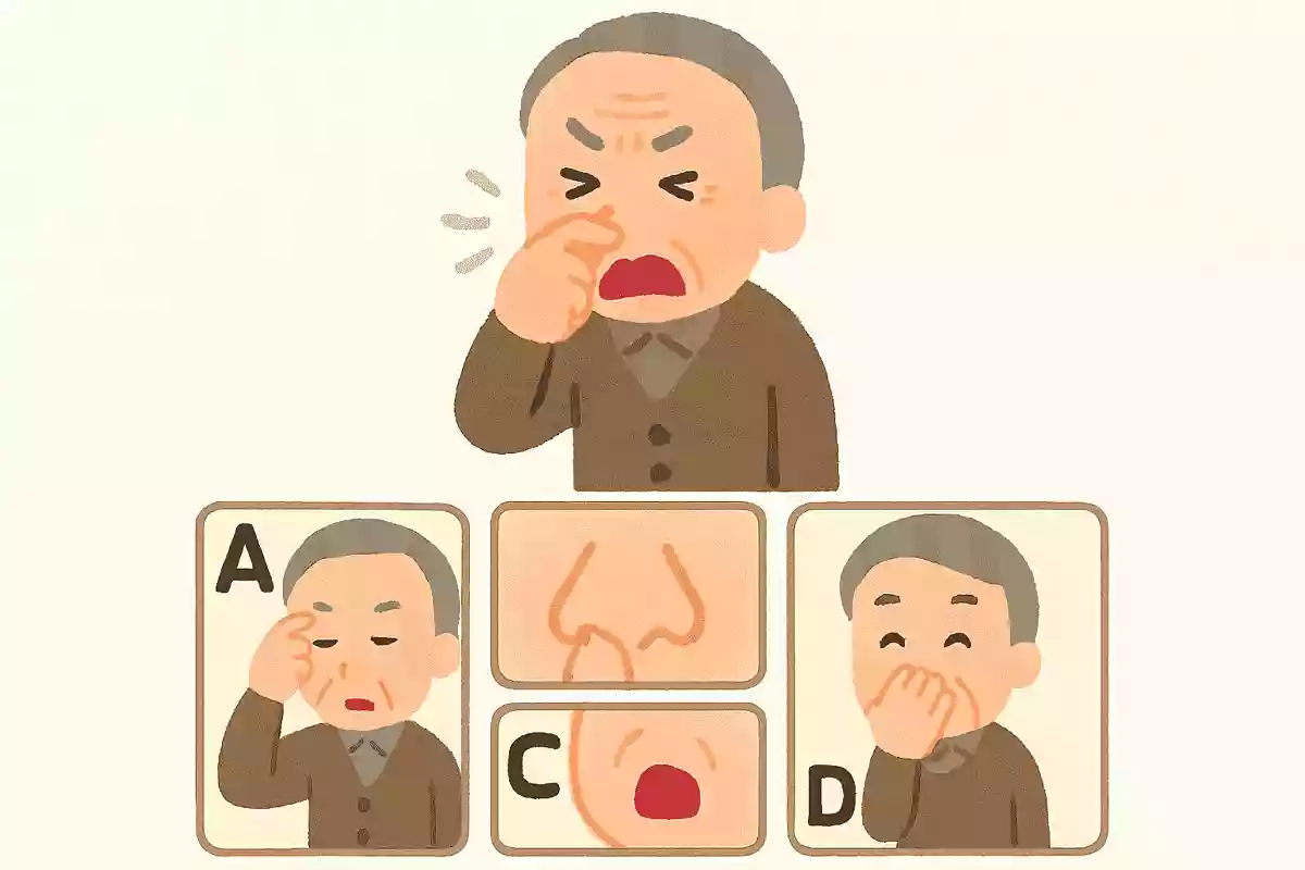 くしゃみを止めたい時、どこを押さえると効果的？