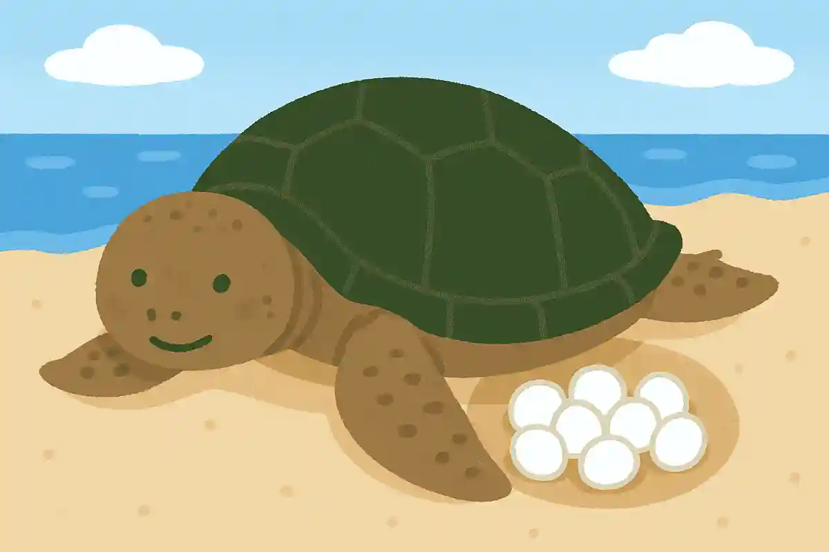 ウミガメは海のどこに卵を産むでしょうか。