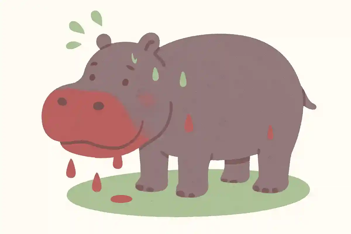 カバの汗は何色でしょう?