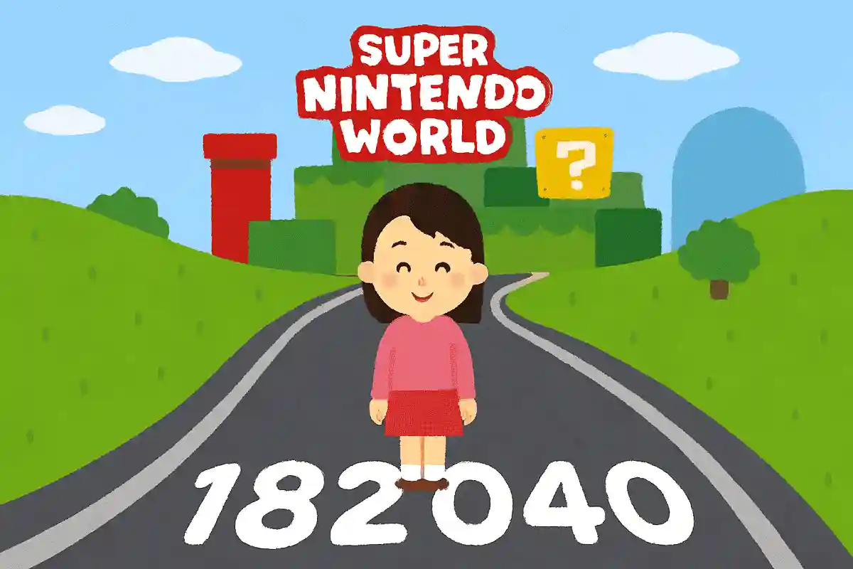 スーパー・ニンテンドー・ワールドへ続く道に書かれた6桁の数字の意味は?