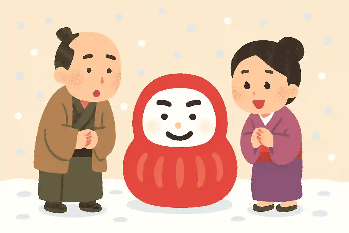 江戸時代の雪だるまは「だるま」の形をしていた