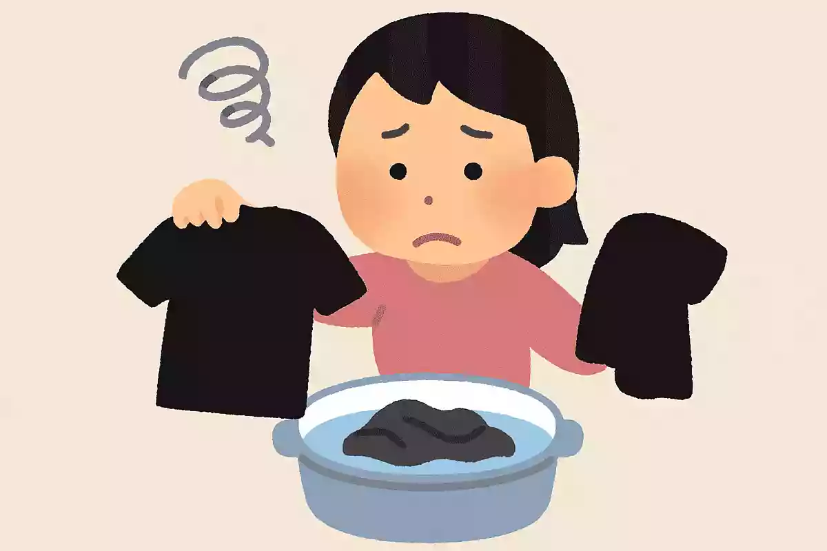 服が真っ黒になって洗濯をしたのに、全然白くならなかった。それはなぜ？