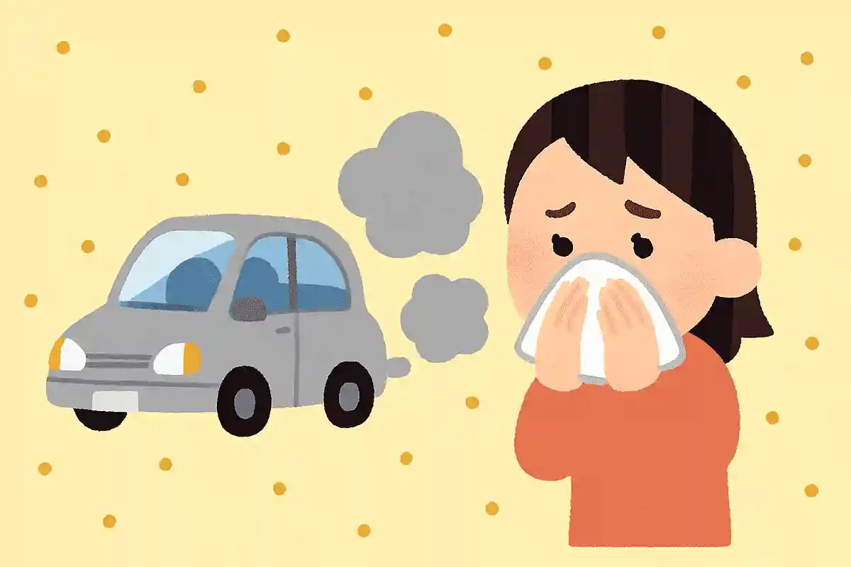 排気ガスには花粉症を悪化させる働きがある