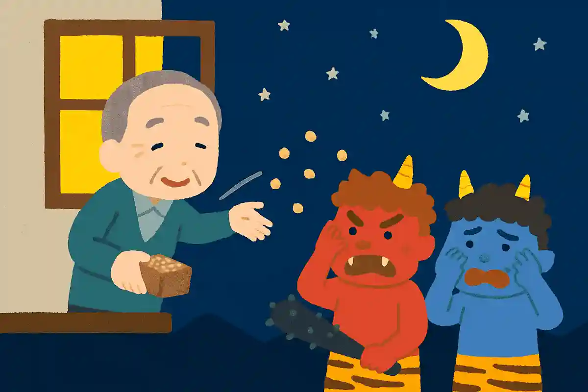 節分の豆まきは夜におこなうのがよいとされている