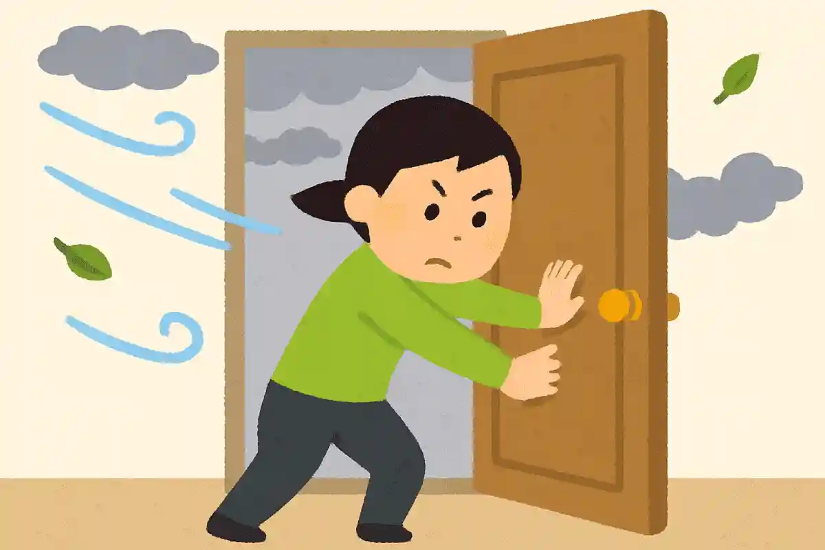 強風でドアがあいてしまった。ドアをしめようとしてもしまらない……なぜ?