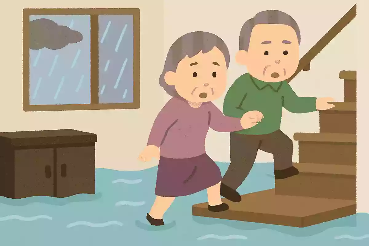 豪雨で室内が浸水、急いで避難する場所は?