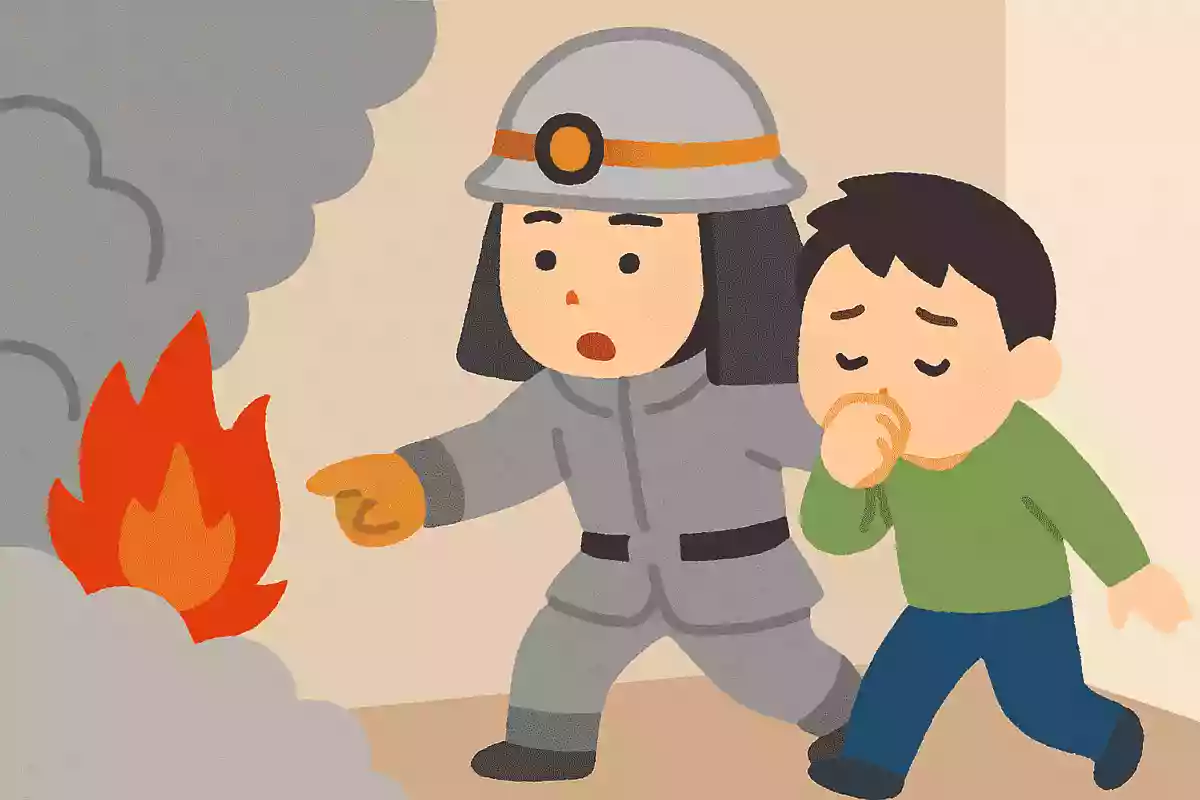 火災発生時の正しい逃げ方はなんでしょう?