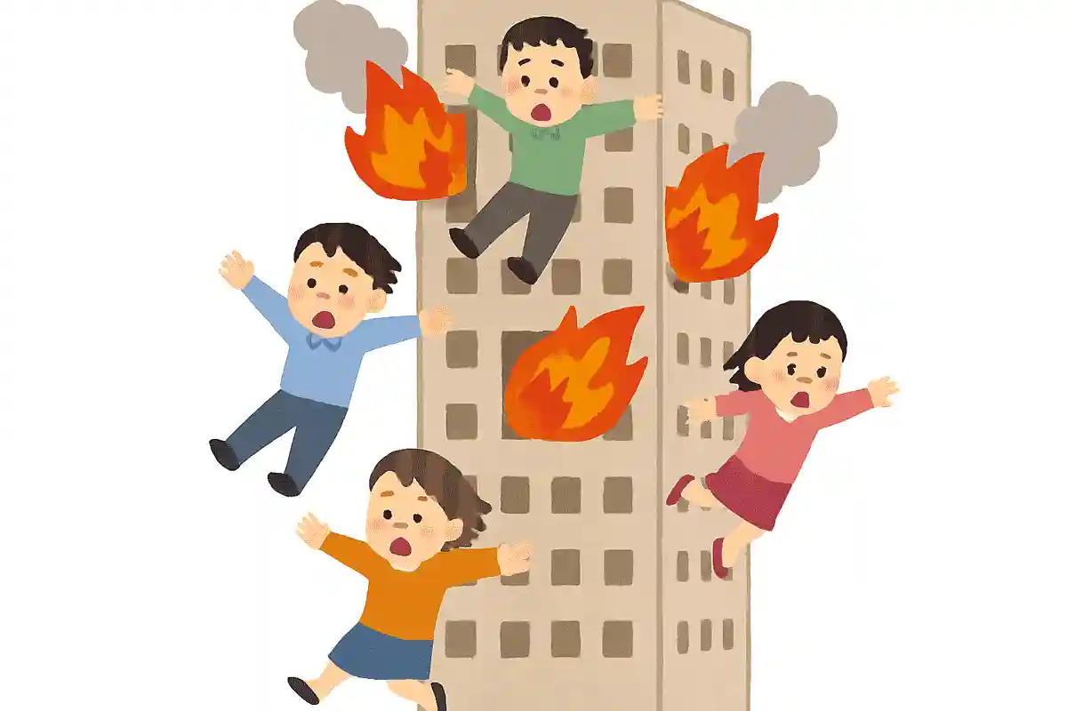 40階建てのビルが火災になり、慌ててビルの中にいたお客様が窓から飛び降りました。しかし、ケガ一つしていなかったそうです。なぜでしょうか?