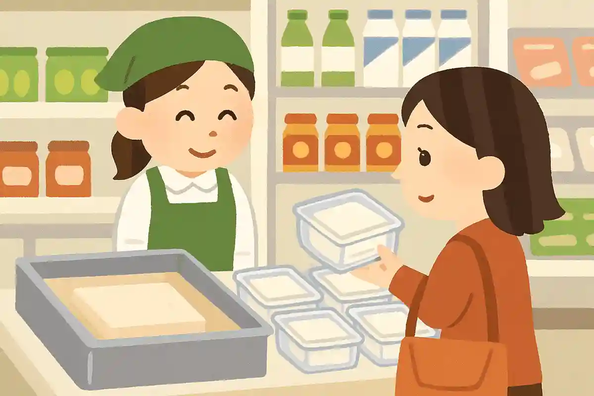 スーパーでできたての豆腐を買える