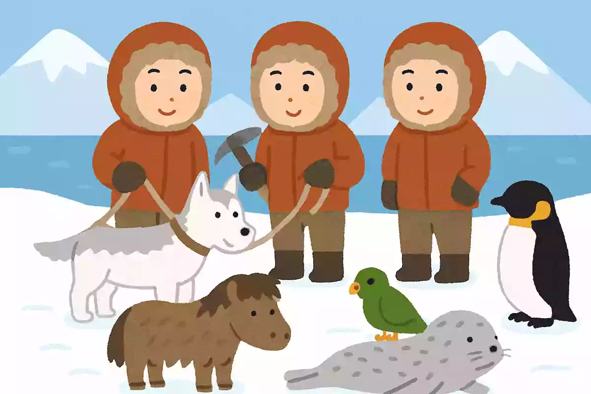 第1次南極観測隊が航海に連れて行った動物は?