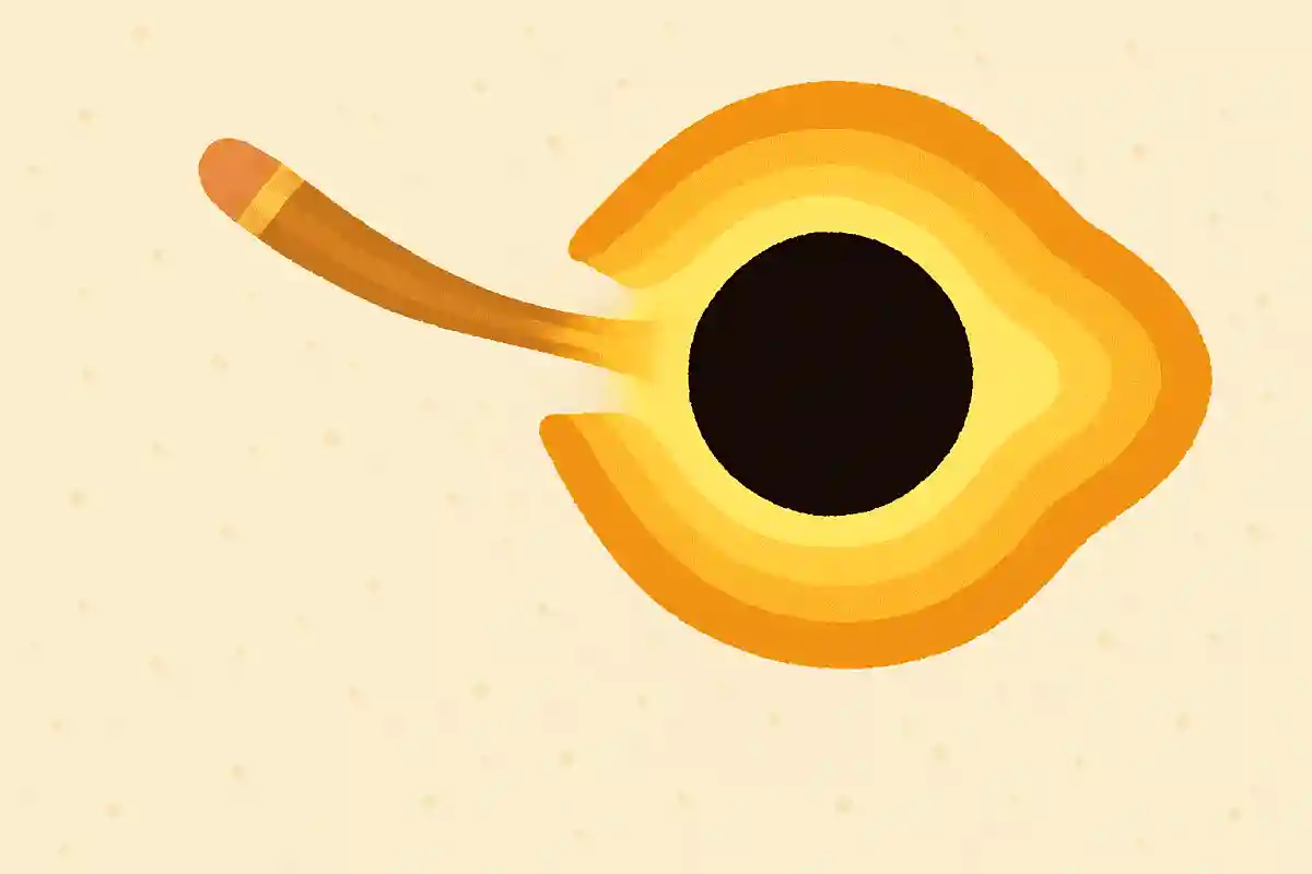 ブラックホールに物体が引き寄せられると細長くなる