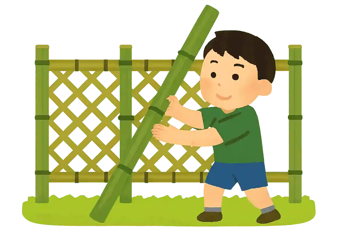この竹垣に竹立てかけたのは竹立てかけたかったから竹立てかけた