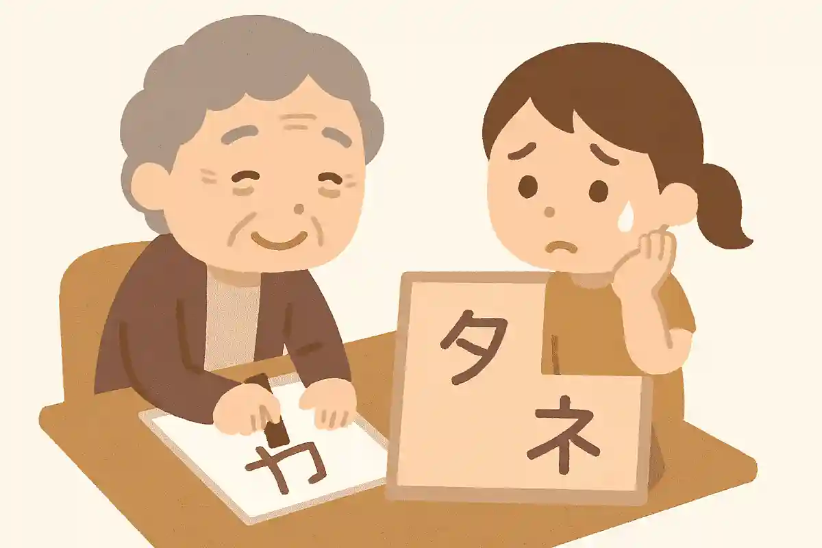 この子なかなかカタカナ書けなかったな、泣かなかったかな？