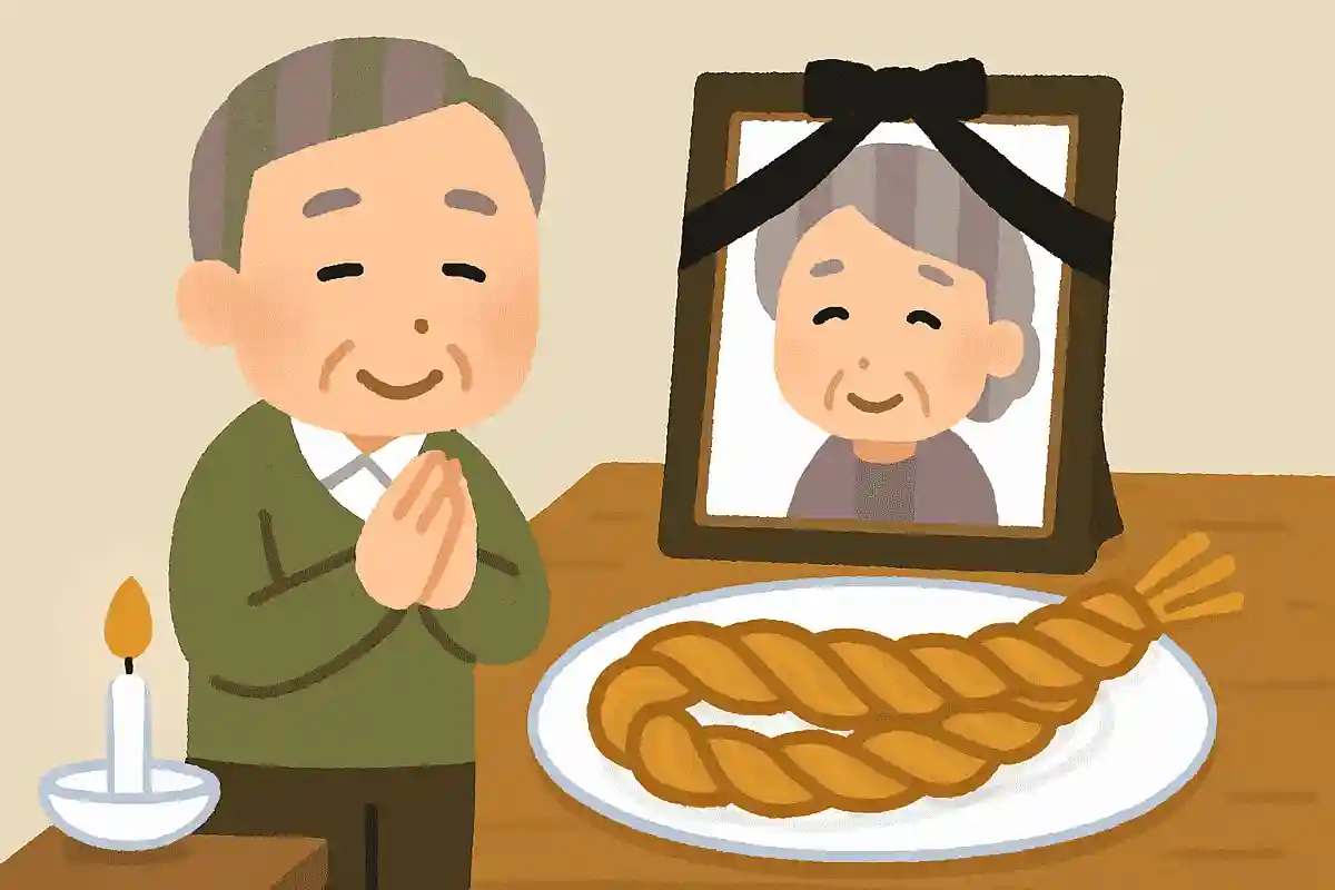 帰ってきたご先祖様が、持ち帰る荷物をくくるための綱にする意味でお供えする食べ物は何でしょうか?