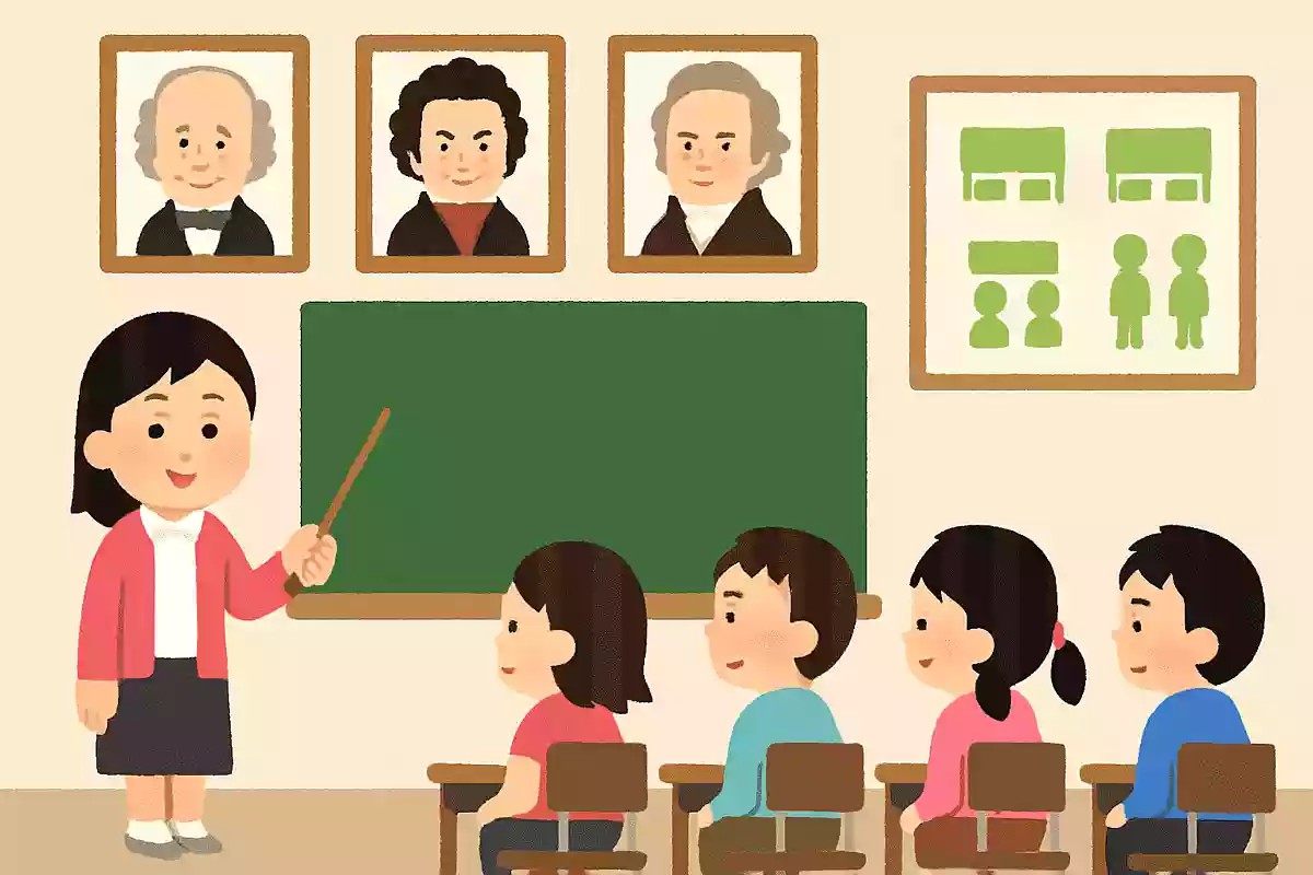 音楽室には何人の作曲家の肖像画が飾ってある？