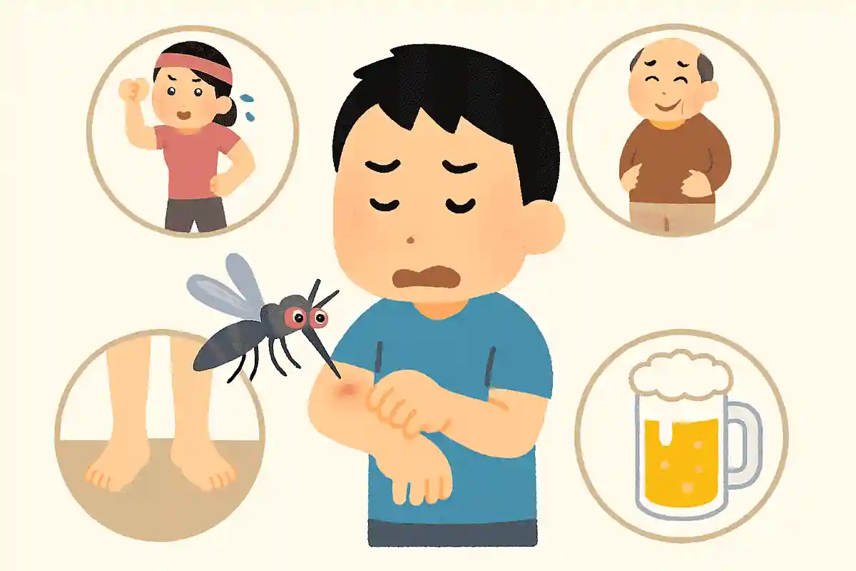 蚊に血を吸われやすい人の特徴はなんでしょう？