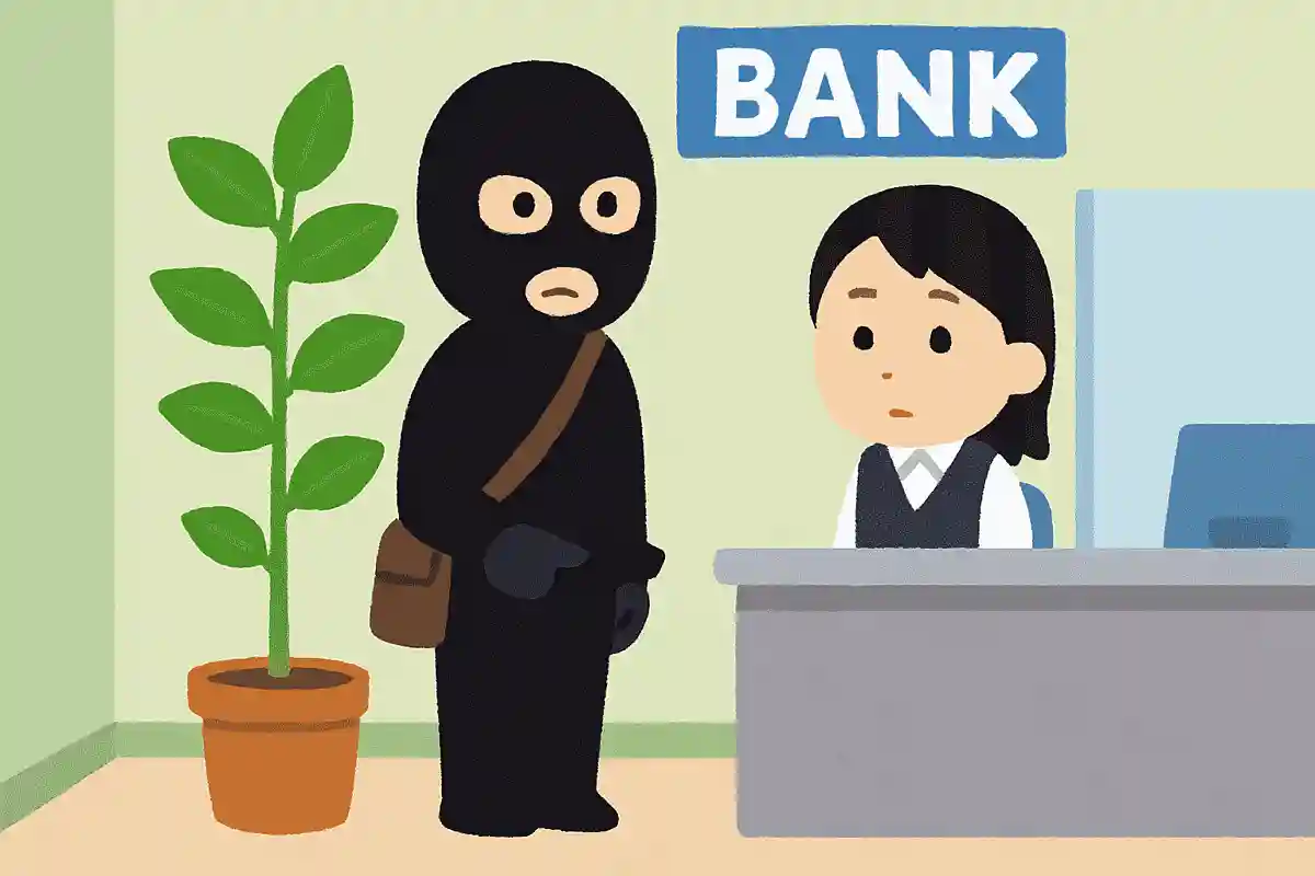 銀行に観葉植物があるのは強盗の身長の目安にするため