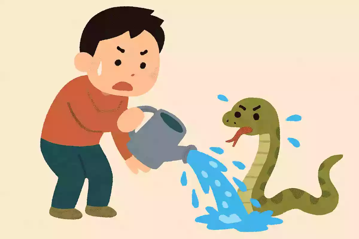 ヘビを追い払う有効な手段の一つは「水をかける」こと