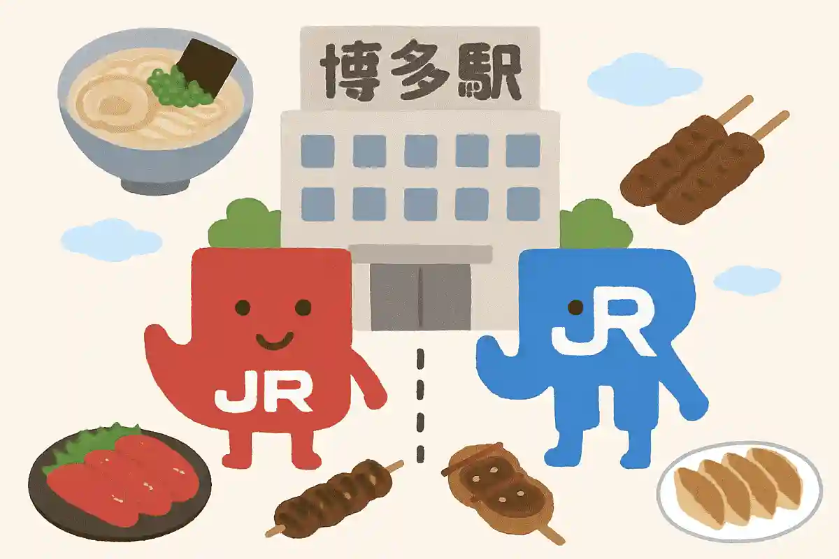 JR九州とJR西日本の境界線が博多駅構内にある