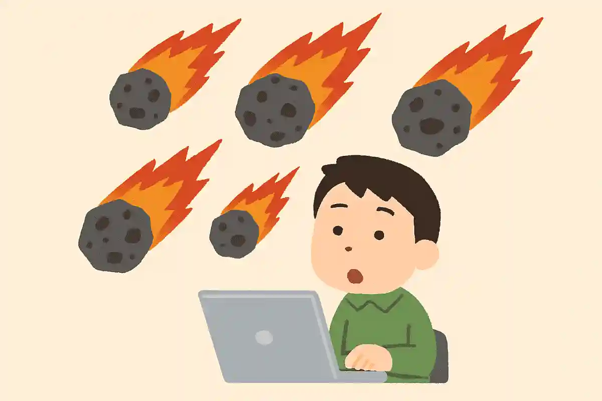 「隕石」と検索すると隕石が降ってくる