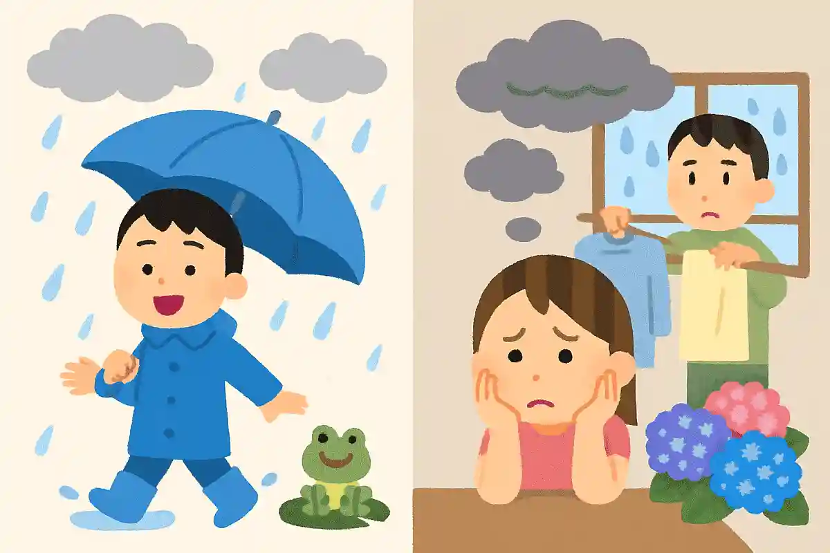 梅雨には陽性と陰性がある