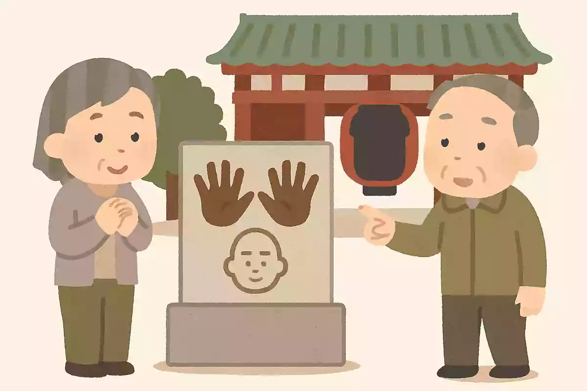 有名人の手形が飾られている「スター広場」。創業当初から手形がある有名人は誰でしょう？