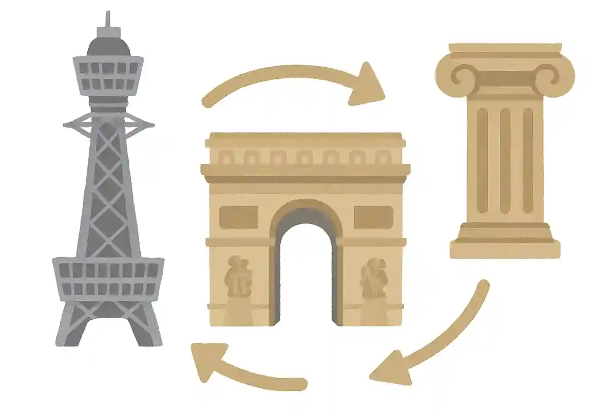 通天閣はフランスの凱旋門ともう一つは何から着想を得てデザインされたでしょう？