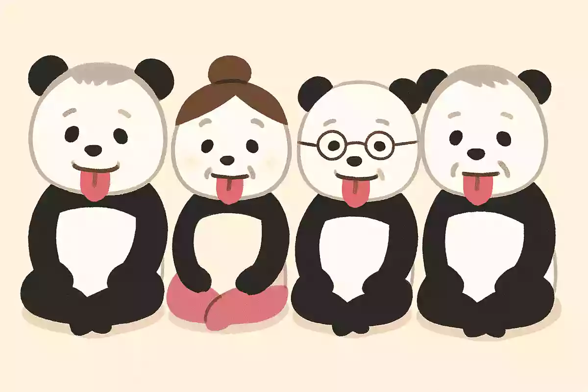 パパパンダ、ママパンダ、ジジパンダ、ババパンダ