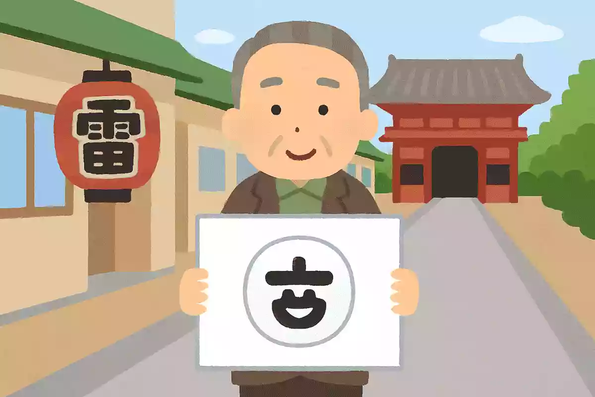 参道に出るお店に掲げられた提灯に描かれている印はどれでしょう？