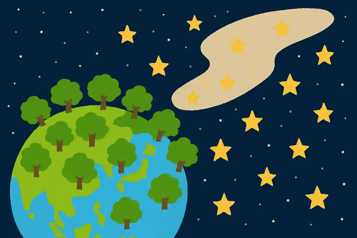 天の川の星よりも地球上の木の数の方が多い