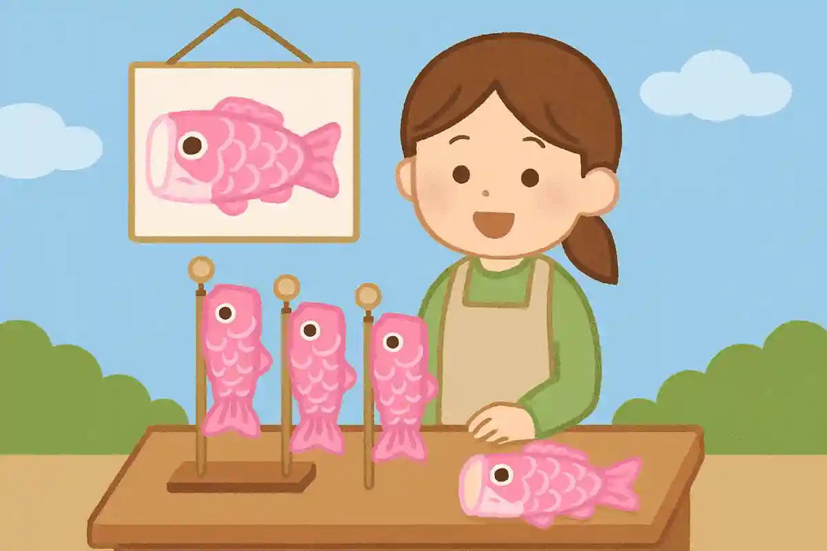 最近では女の子用のピンクのこいのぼりも販売されている